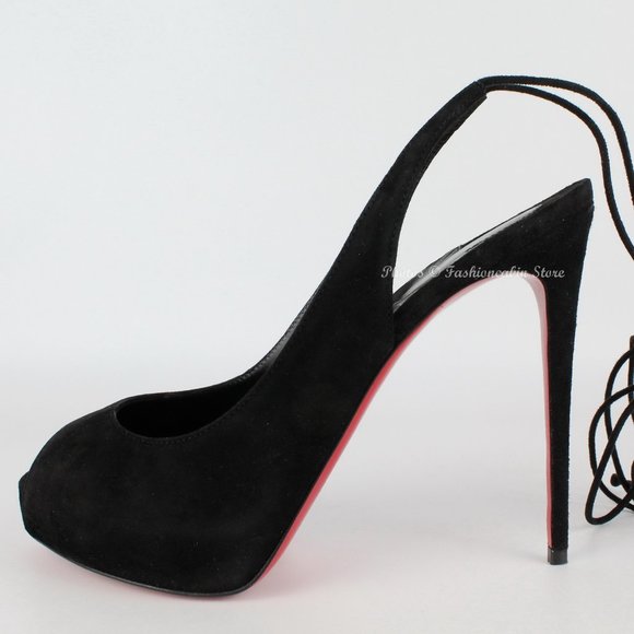 NEW Christian Louboutin Suede Peep-Toe Pumps - Picture 5 of 16